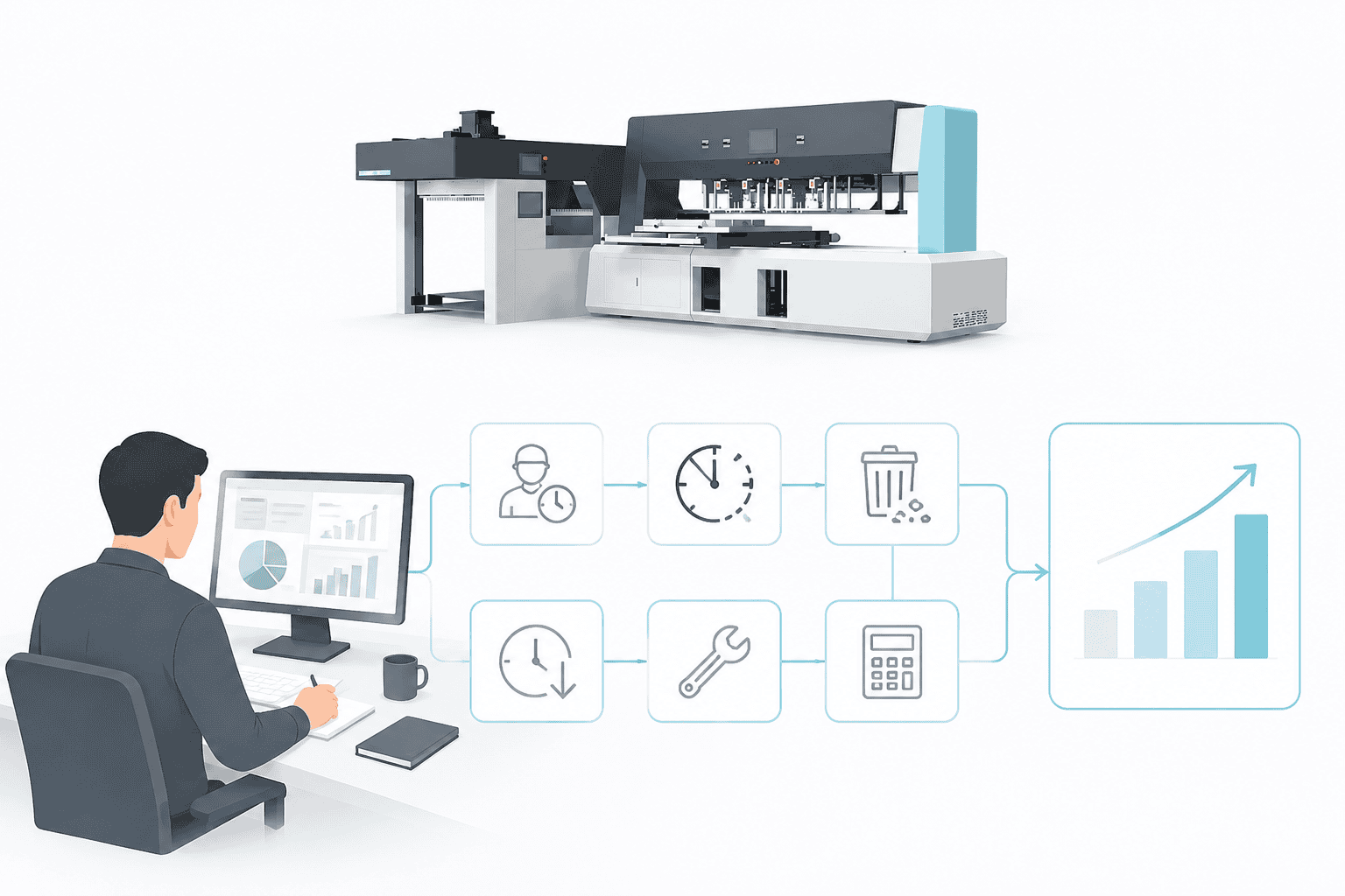 Blanking machine ROI calculation workflow illustration