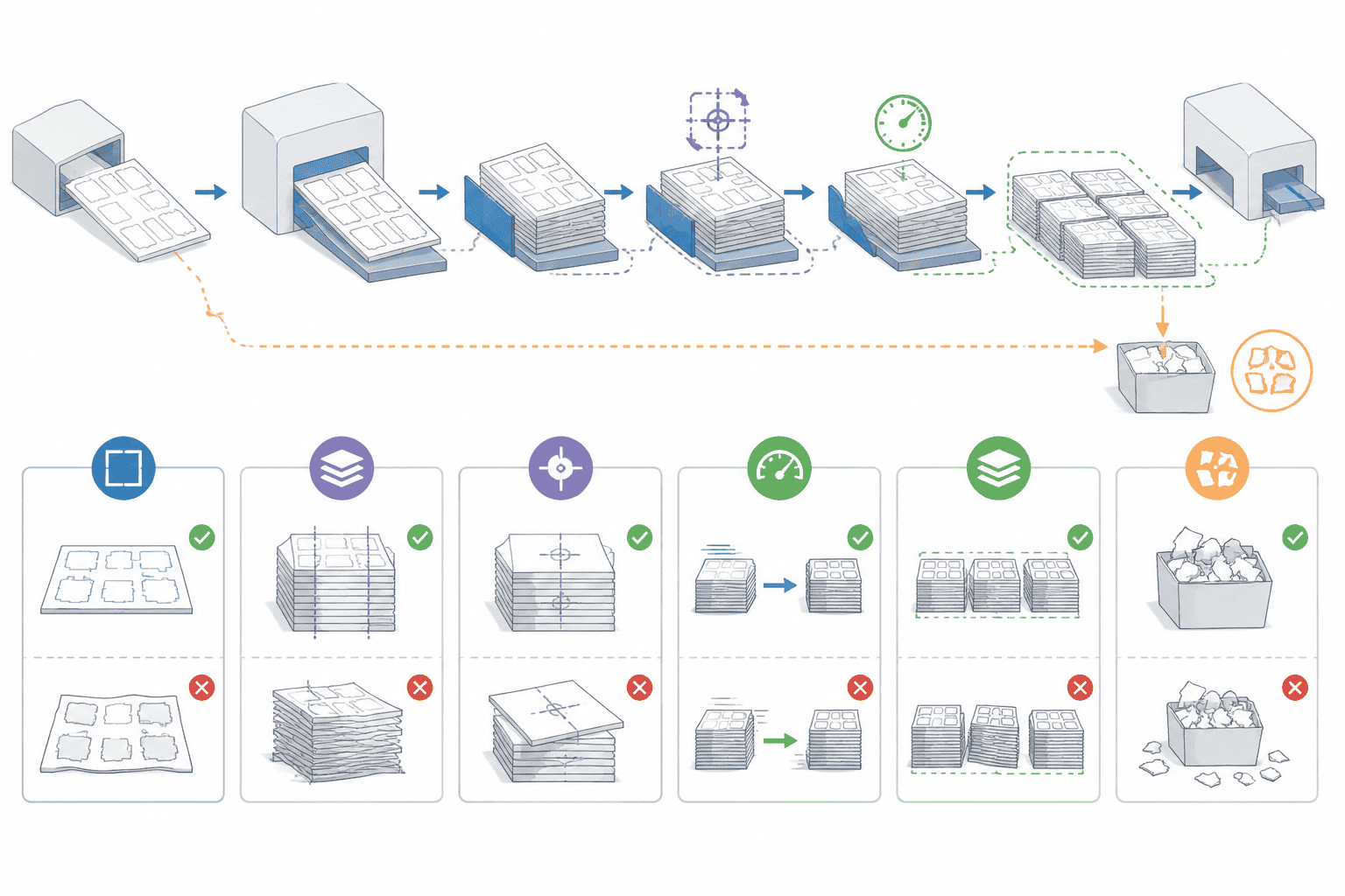 Conditions for connecting blanking to the next paperboard carton process